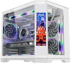COOLMAN SPECTRA WHITE WITH LCD SCREEN MATX PC CASE
