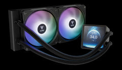GAMDIAS AURA GL240 LCD BLACK ARGB AIO LIQUID COOLING CPU COOLER