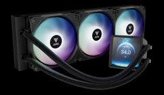 GAMDIAS AURA GL360 LCD BLACK ARGB AIO LIQUID COOLING CPU COOLER