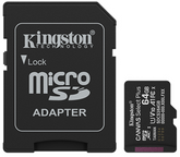 KINGSTON 64GB CANVAS SELECT PLUS CLASS 10 WITH ADAPTER SDCS2/64GB MEMORY CARD MICRO SD