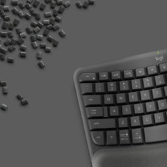 LOGITECH WAVE KEYS ERGONOMIC OFFWHITE WIRELESS KEYBOARD