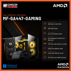 MF-GA447-GAMING (CPU ONLY) AMD RYZEN 5 5600 / RX 7600 8GB / B550M / 16GB DDR4 / 500GB SSD M.2 NVME PCIE 4 / BLACK CASE