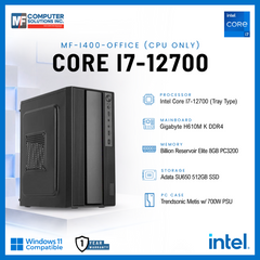 MF-I400-OFFICE (CPU ONLY) INTEL CORE I7-12700 / H610M / 8GB DDR4 / 512GB SSD / CASING WITH 700W PSU