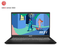 MSI MODERN 15 B12MO-696PH CORE I7-1255U 16GB MEM 512GB SSD 15.6" IPS 60HZ WIN11 BLACK OFFICE H&S 2021 WITH SLEEVE