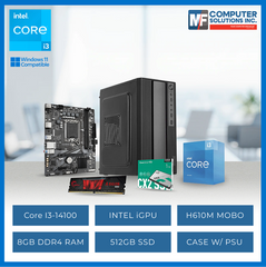 OFFICE CPU ONLY INTEL CORE I3-14100 / H610M / 8GB DDR4 / 512GB SSD / CASING WITH 700W PSU