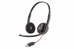 PLANTRONICS POLY BLACKWIRE C3220 USB-C WITH CONVERTABLE USB-A BLACK RED HEADSET
