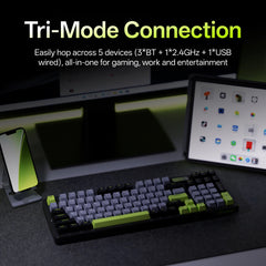 RAPOO V700DIY-98 MECHANICAL BLACK GREY GREEN 11087 WIRELESS GAMING KEYBOARD