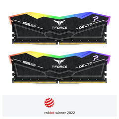 TEAMGROUP 64GB (2X32GB) PC6000 T-FORCE DELTA RGB BLACK FF3D564G6000HC38JDC01 DDR5 DIMM MEMORY