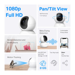 TP LINK TAPO C200 PAN/TILT MOTION DETECTION SMART SECURITY CAMERA
