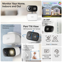 TP LINK TAPO C216 PAN/TILT INDOOR/OUTDOOR 2K SMART SECURITY CAMERA