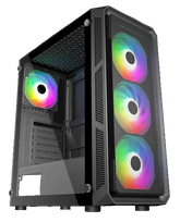 TRENDSONIC FRONTIER HERMES HE19A 4*RGB FANS BLACK PC CASE