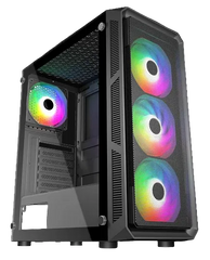 TRENDSONIC FRONTIER HERMES HE19A 4*RGB FANS BLACK PC CASE