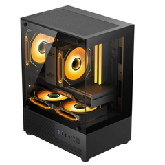 TRENDSONIC JR14A JURO TG BLACK 3*12CM FAN MATX PC CASE