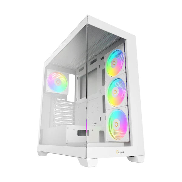 OCYPUS GAMMA C72 WHITE MID-TOWER WITH ARGB FAN PC CASE