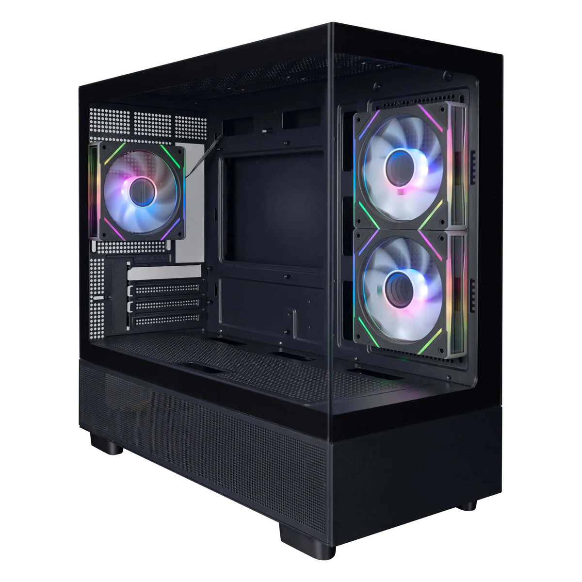 1STPLAYER MIKU MI5 WITH TEMPERED GLASS FRONT AND SIDE WITH USB3 (NO FANS) BLACK MATX PC CASE