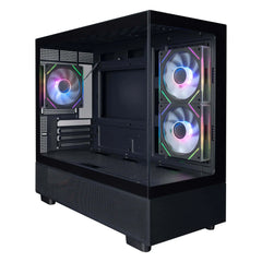 1STPLAYER MIKU MI5 WITH TEMPERED GLASS FRONT AND SIDE WITH USB3 (NO FANS) BLACK MATX PC CASE