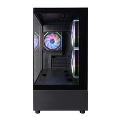 1STPLAYER MIKU MI5 WITH TEMPERED GLASS FRONT AND SIDE WITH USB3 (NO FANS) BLACK MATX PC CASE