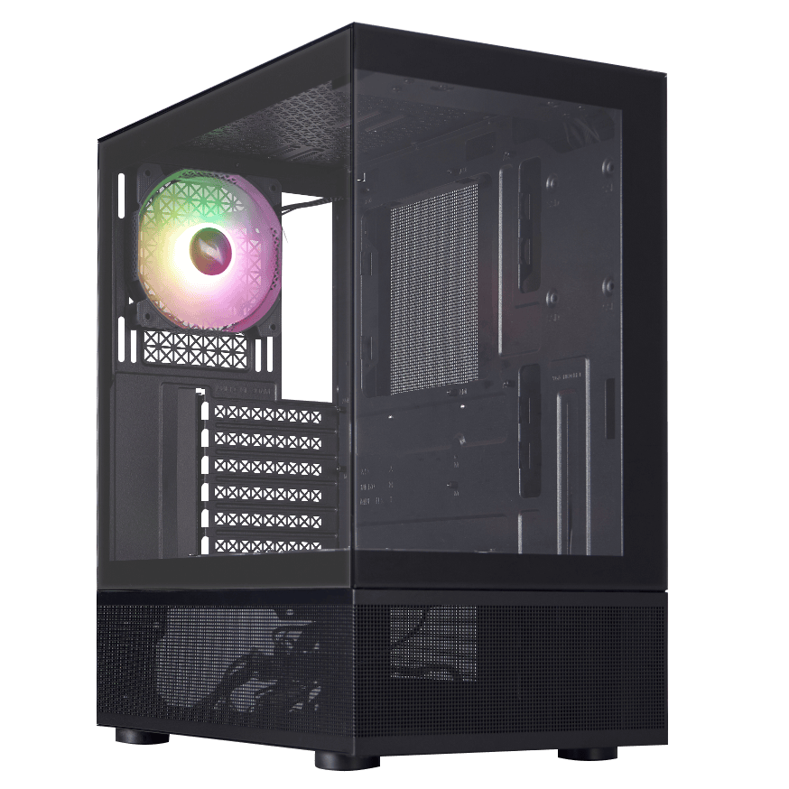 1STPLAYER MIKU MI7-A W/ TG-FRONT AND SIDE USB3 (NO FANS) BLACK ATX PC CASE
