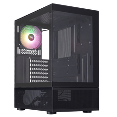 1STPLAYER MIKU MI7-A W/ TG-FRONT AND SIDE USB3 (NO FANS) BLACK ATX PC CASE