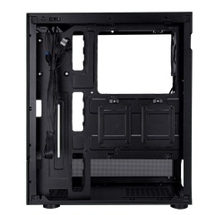 1STPLAYER MIKU MI7-A W/ TG-FRONT AND SIDE USB3 (NO FANS) BLACK ATX PC CASE