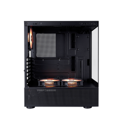 1STPLAYER MIKU MI7-A W/ TG-FRONT AND SIDE USB3 (NO FANS) BLACK ATX PC CASE
