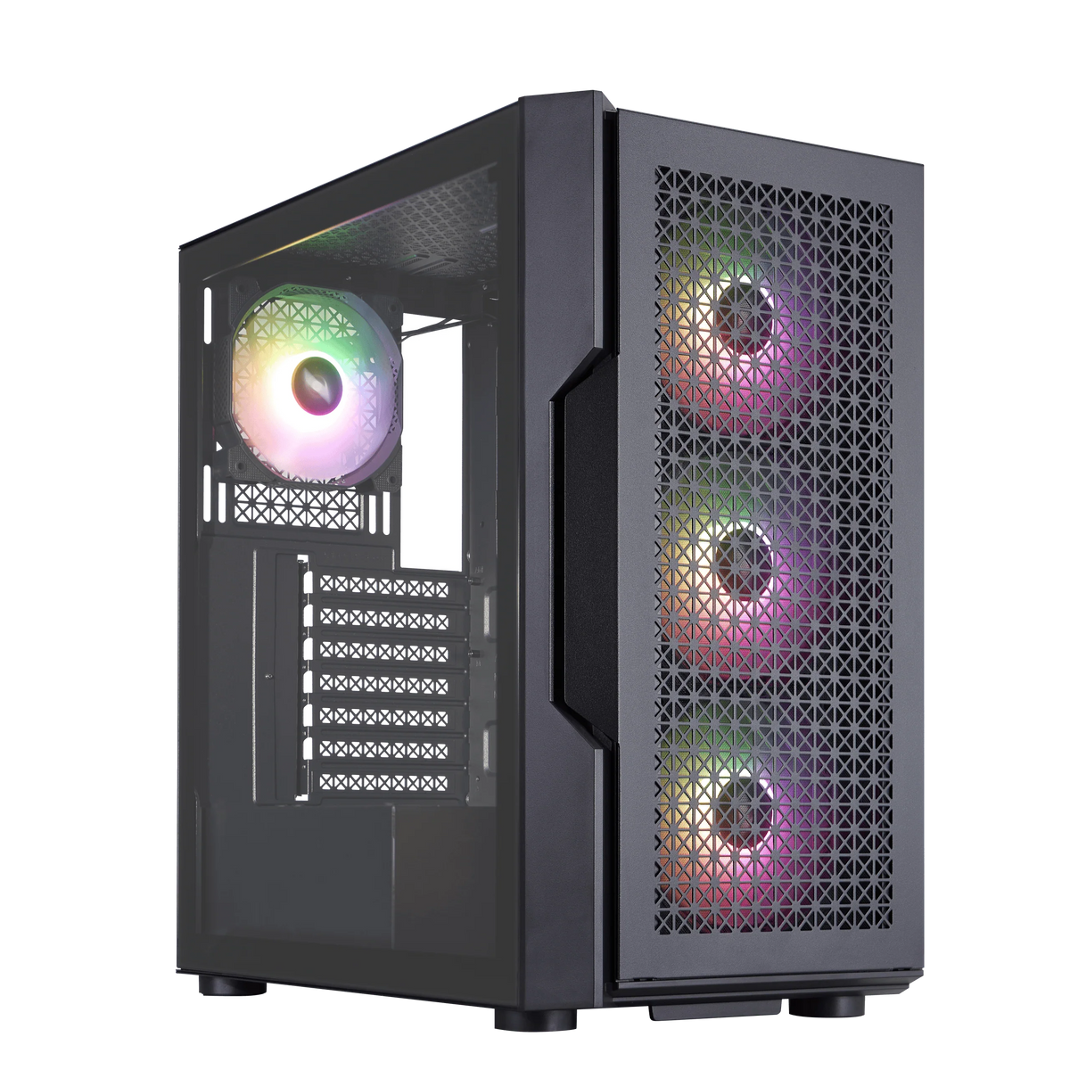 1STPLAYER TRILOBITE T7 MESH W/ TG SIDE (NO FANS) BLACK ATX PC CASE