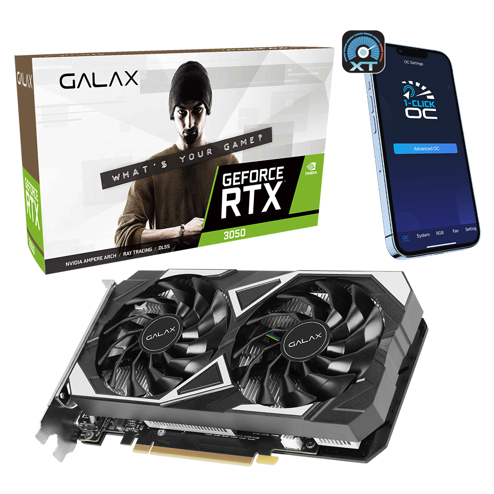 GALAX GEFORCE RTX 3050 6GB GDDR6 1-CLICK OC GRAPHICS CARD
