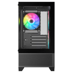 TRENDSONIC FRONTIER ERIS TG BLACK 3*12CM FAN MICRO ATX PC CASE