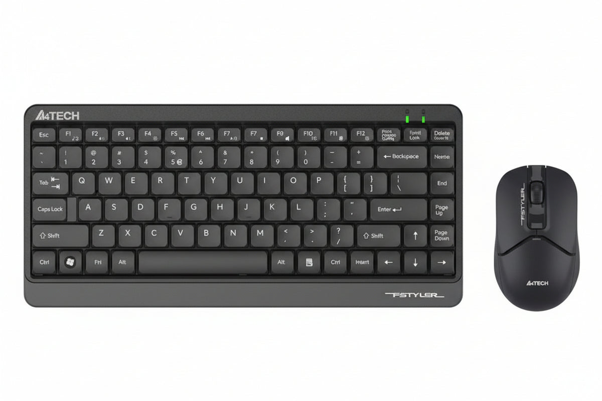 A4TECH FSTYLER FG1112 BLACK COMPACT WIRELESS KEYBOARD MOUSE COMBO