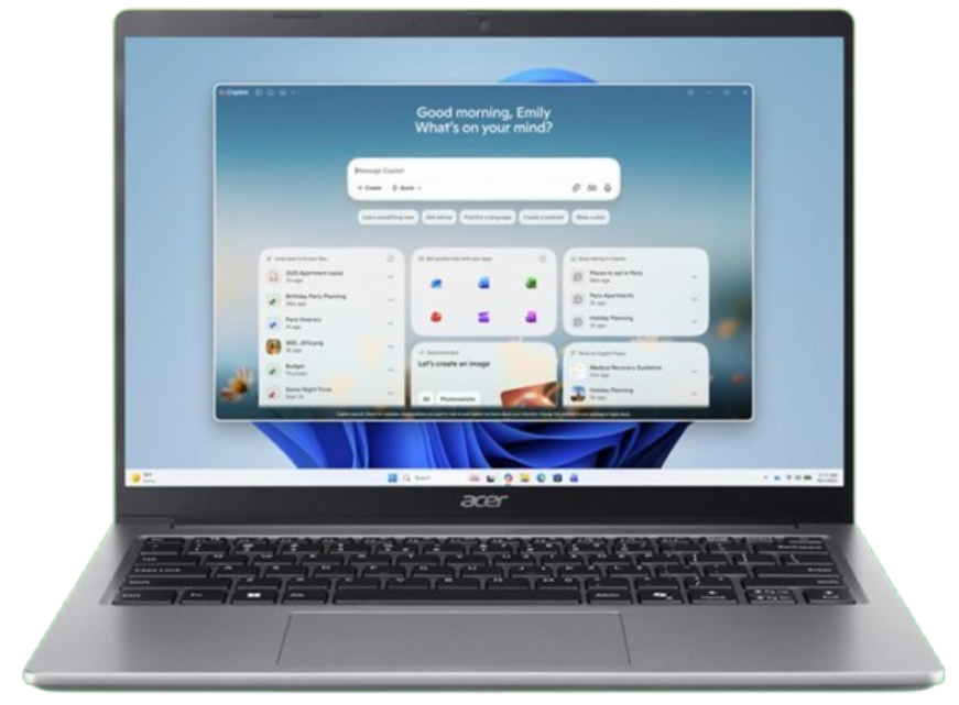 ACER ASPIRE GO 14 AG14-I71M-93SE LAPTOP INTEL CORE ULTRA 9 185H 16GB DDR5 MEM 512GB SSD 14" WUXGA IPS WIN11 HOME STEEL GRAY OFFICE HOME 2024