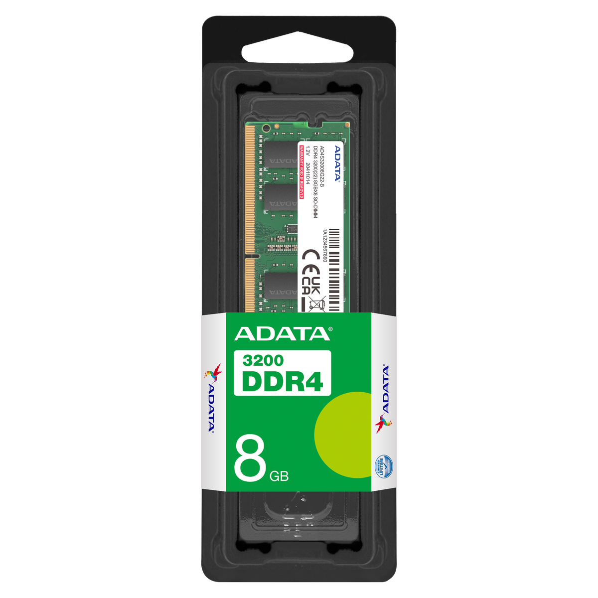 ADATA 8GB 3200MHZ AD4S32008G22-SGN DDR4 SODIMM MEMORY
