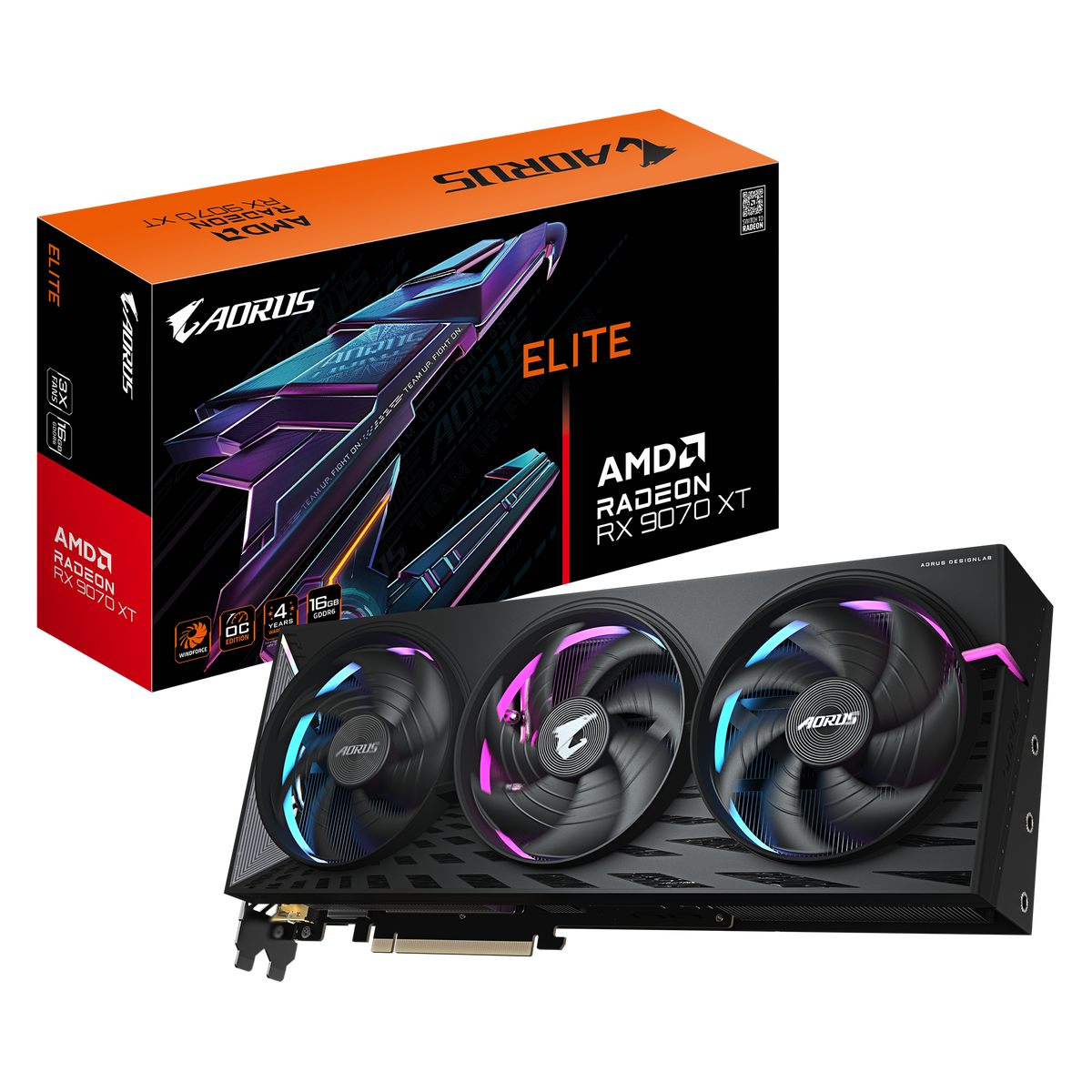 GIGABYTE AORUS RADEON RX 9070 XT 16GB GDDR6 ELITE WINDFORCE OC GV-R9070XTAORUS E-16GD GRAPHICS CARD