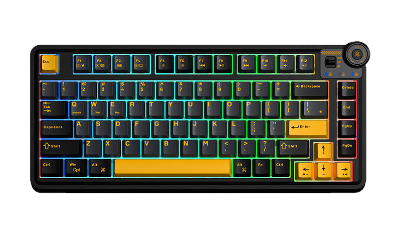 AULA AU75 MECHANICAL BLACK 3 IN 1 HOT-SWAPPABLE RGB GASKET GAMING KEYBOARD