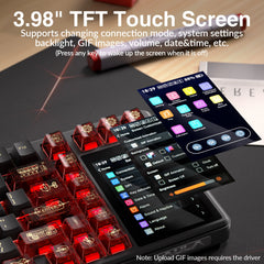 AULA L99 TRI-MODE BLACK PANEL (SEMI-TRANSPARENT RED+BLACK KEYCAPS) CARAMEL LATTE SWITCH WIRELESS GAMING KEYBOARD