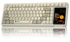 AULA L99 TRI-MODE WHITE PANEL+MILK COFFEE DYE-SUBLIMATION KEYCAPS CARAMEL LATTE SWITCH WIRELESS GAMING KEYBOARD