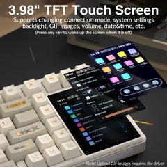 AULA L99 TRI-MODE WHITE PANEL+MILK COFFEE DYE-SUBLIMATION KEYCAPS CARAMEL LATTE SWITCH WIRELESS GAMING KEYBOARD