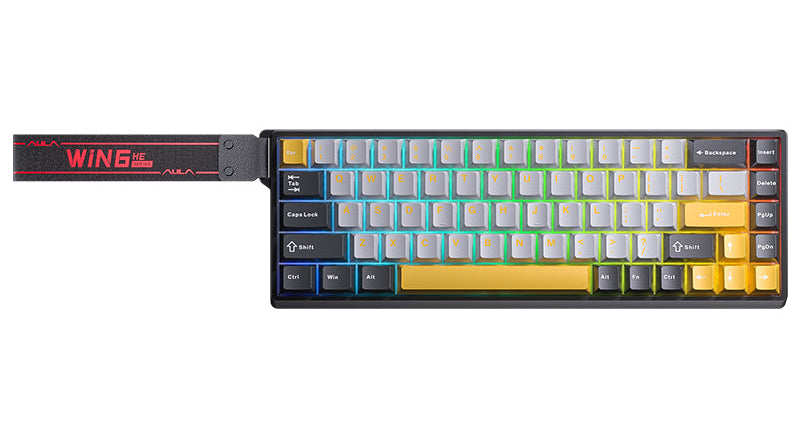 AULA WIN68 GRAY YELLOW BLACK MAGNETIC SWITCH GAMING KEYBOARD