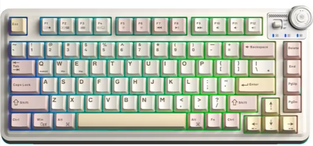 AULA AU75 MECHANICAL COLD BREW MILK TEA (BEIGE+CREAM+DUSTY PINK) GAMING KEYBOARD