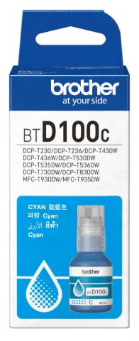 BROTHER BTD100C CYAN 108ML INK BOTTLE