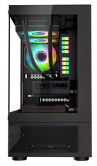 COOLMAN REYNA BLACK WITH 3 PCS RAINBOW FAN MATX PC CASE