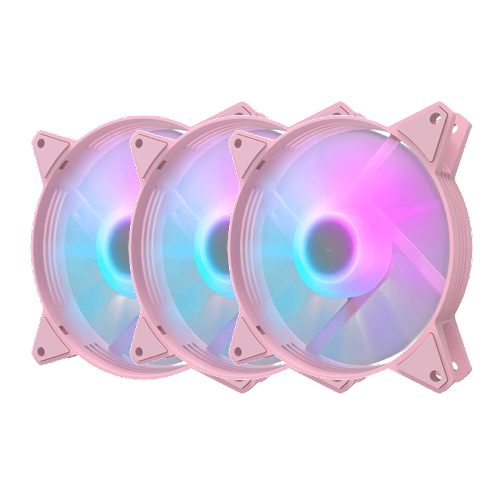 darkFlash C6MS 3パック×3 ピンクPCファン 120mm DARKFLASH C6MS FAN 3IN1 PINK CASE FAN KIT – MF Computer Solutions