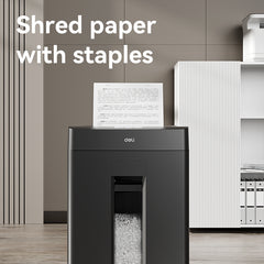 DELI ET094 2X12MM 8 SHEET 23L 60MIN MICRO CUT PAPER SHREDDER