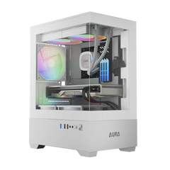 GAMDIAS AURA GC9M ARGB 3*ARGB FANS WHITE PC CASE