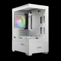 GAMDIAS AURA GC9M ARGB 3*ARGB FANS WHITE PC CASE