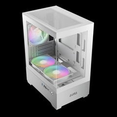 GAMDIAS AURA GC9M ARGB 3*ARGB FANS WHITE PC CASE