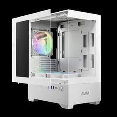 GAMDIAS AURA GC9M ARGB 3*ARGB FANS WHITE PC CASE