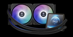 GAMDIAS AURA GL240 LCD BLACK ARGB AIO LIQUID COOLING CPU COOLER