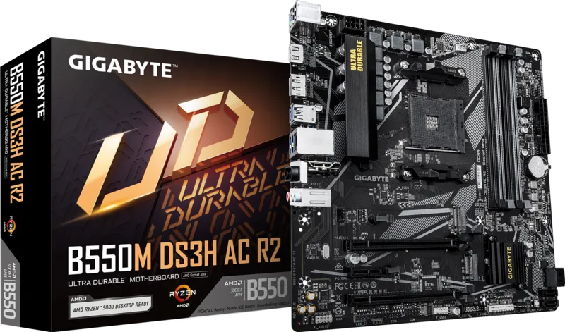 GIGABYTE B550M DS3H AC R2 AM4 AMD MOTHERBOARD