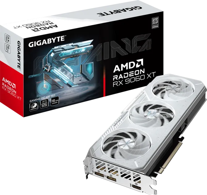GIGABYTE RADEON RX 9060XT 16GB GDDR6 GAMING OC ICE GV-R906CGAMINGOCICE-16GD GRAPHICS CARD