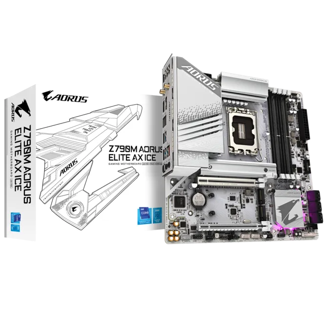 GIGABYTE Z790M AORUS ELITE AX ICE (DDR5) LGA 1700 INTEL MOTHERBOARD